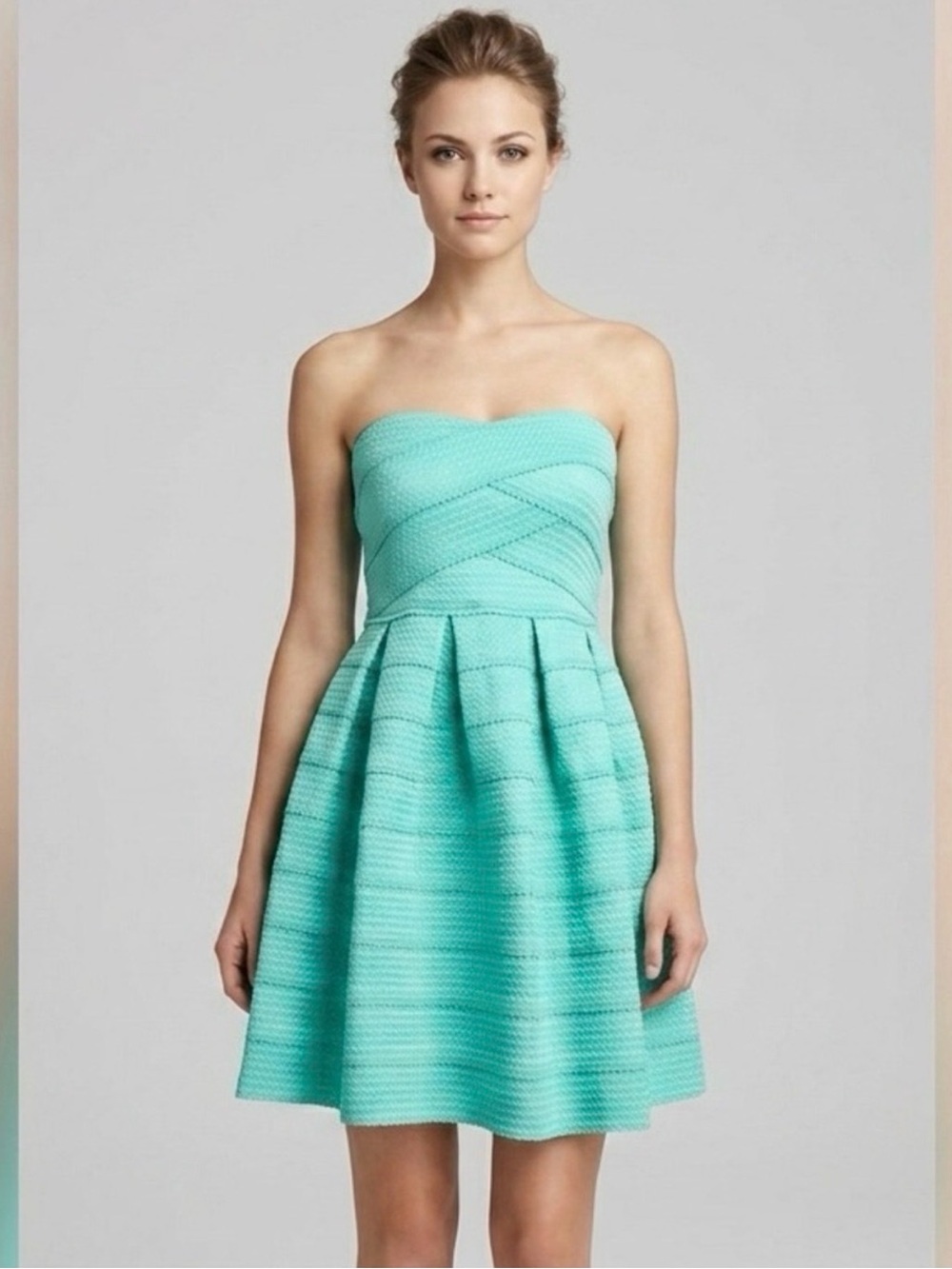 Strapless Mint Green Fit & Flare Dress
